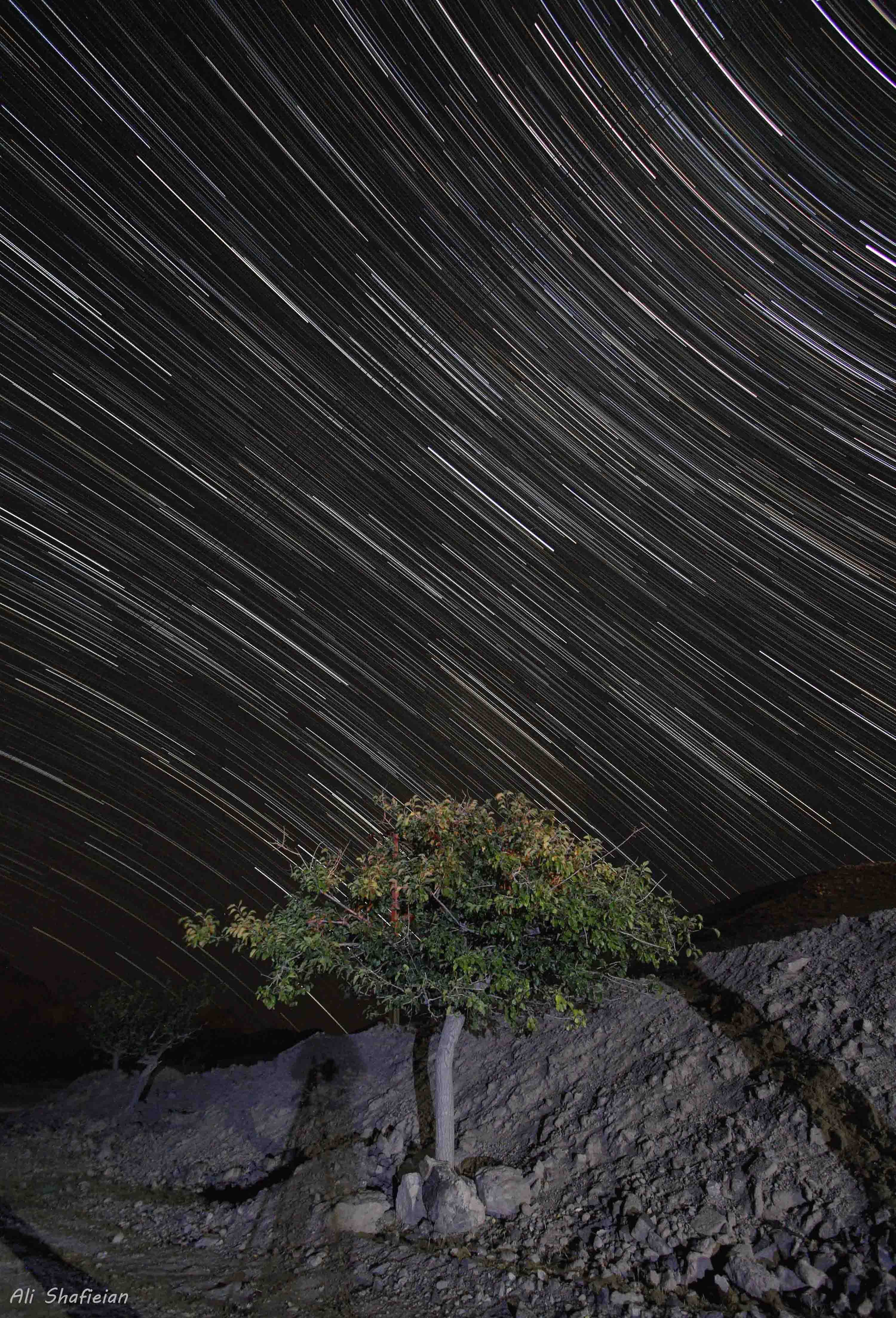 آسمان کویر لوت در شب