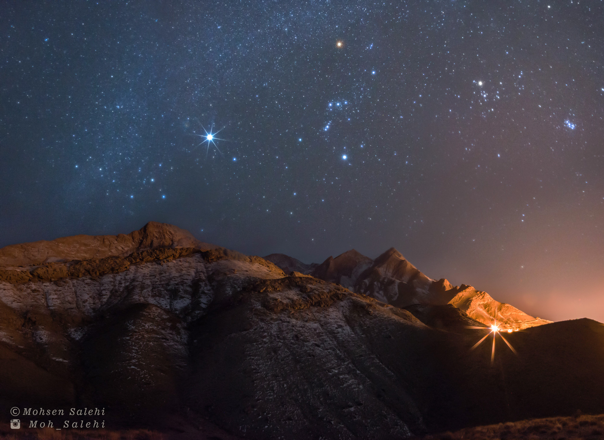 آسمان کویر لوت در شب