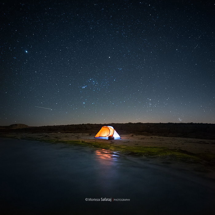آسمان کویر لوت در شب