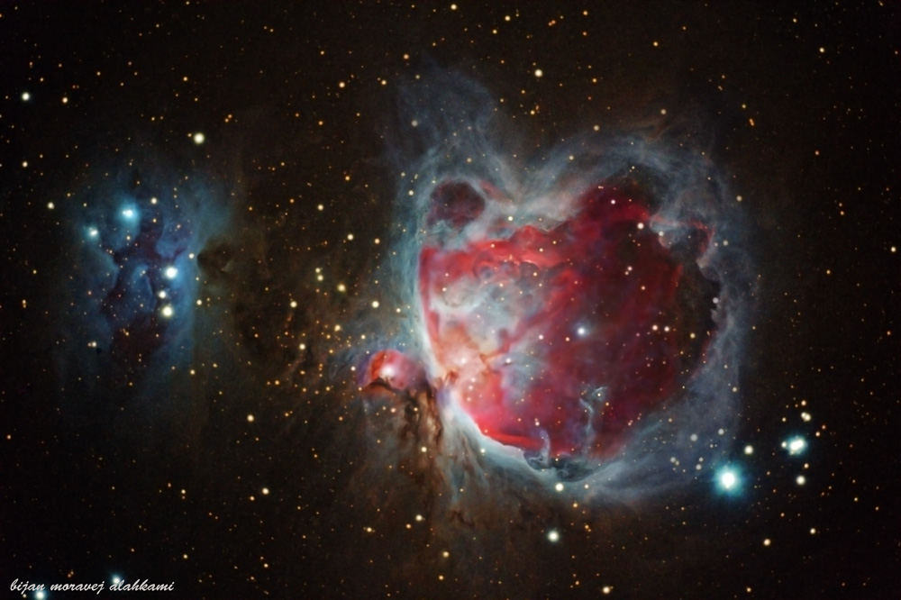 orion nebula . m42  running man nebula  ngc 1977
