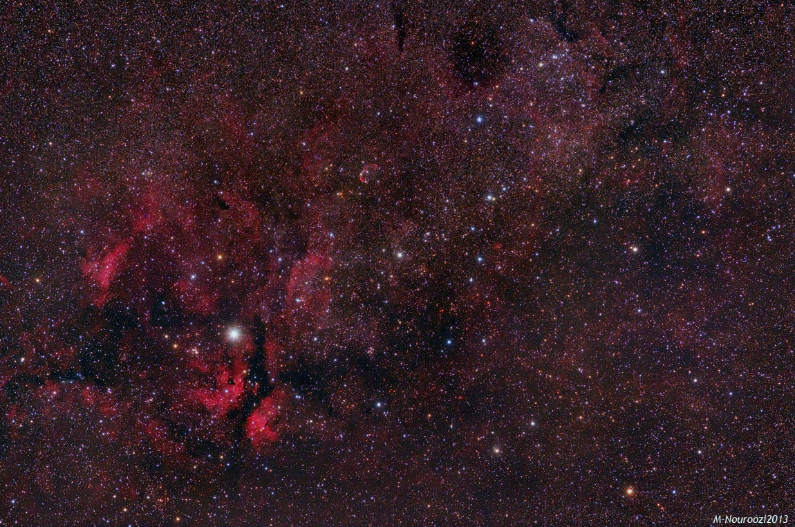 Central part of Cygnus constellation