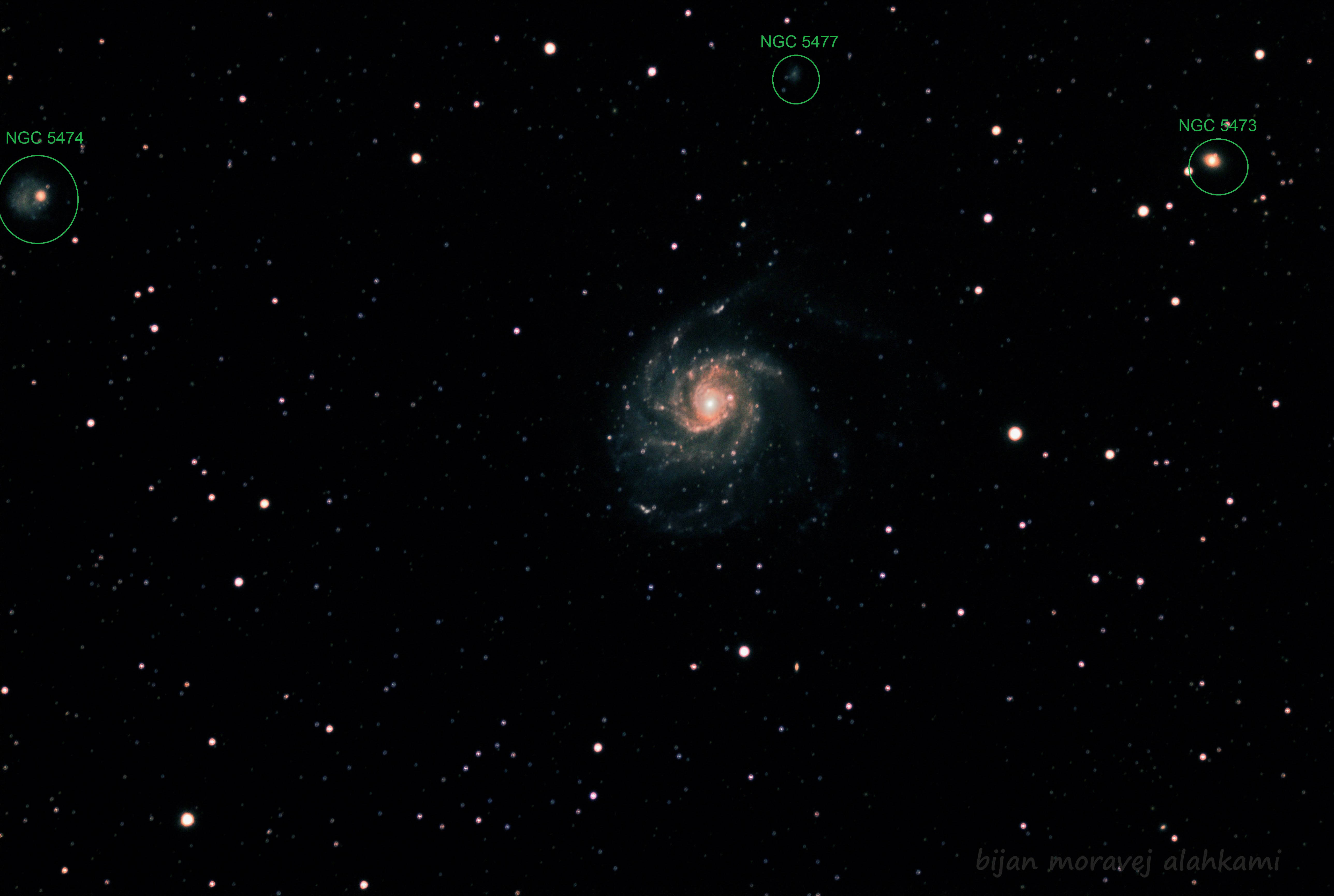 کهکشان فرفره  NGC 5474    ،  NGC 5477 ,   NGC5473       & ( M 101)،