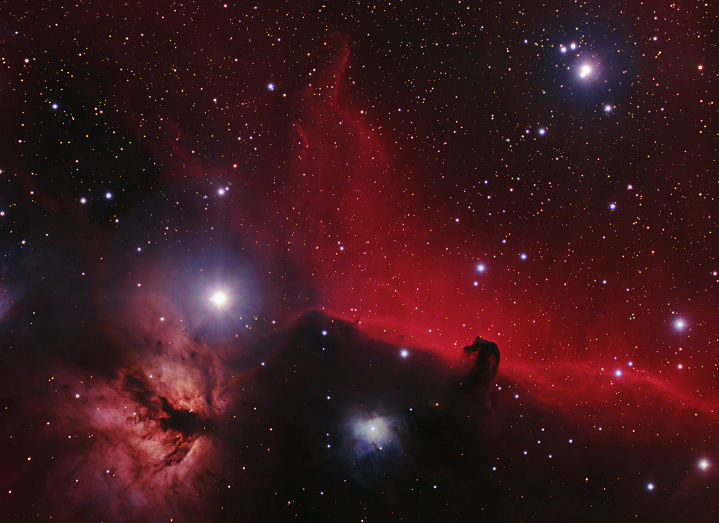Ha LRGB Horse Head and Flame Nebula