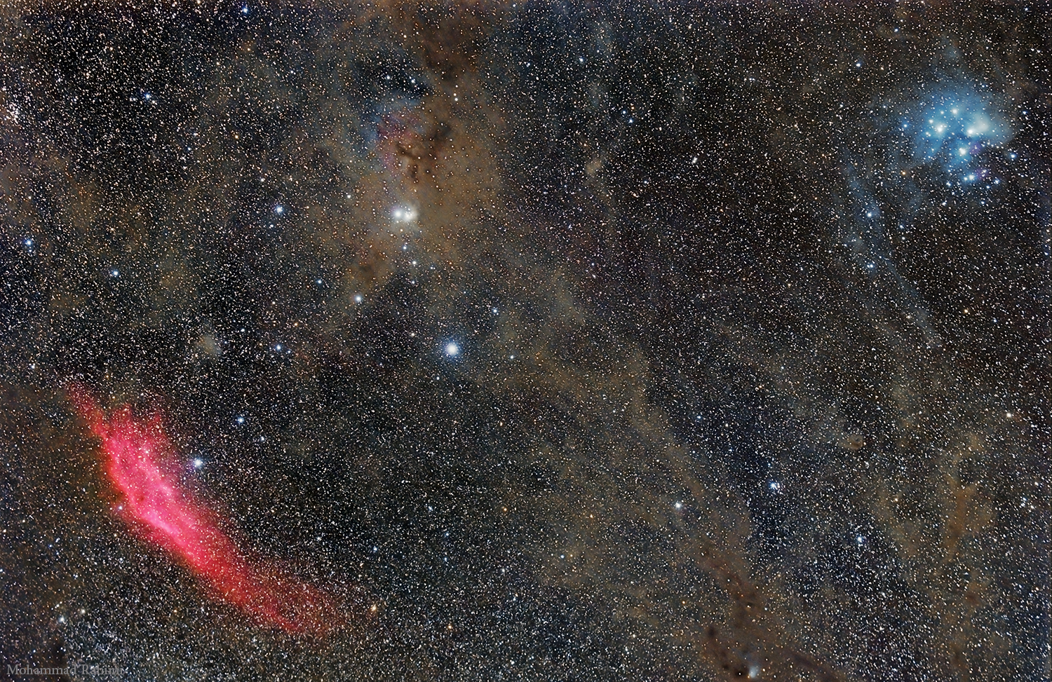 California nebula & Pleiades