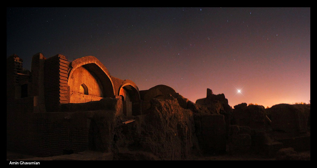 ستاره سهیل در کنار یک تمدن 2500 ساله، ارگ تاریخی بم.