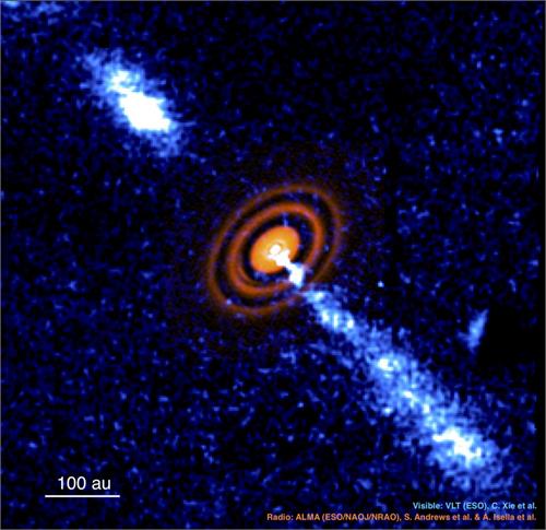 HD 163296: فورانی از یک ستاره در حال‌ شکل‌گیری